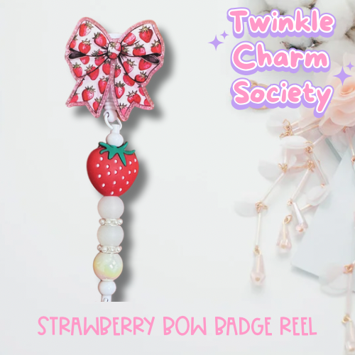 Strawberry Bow Badge Reel